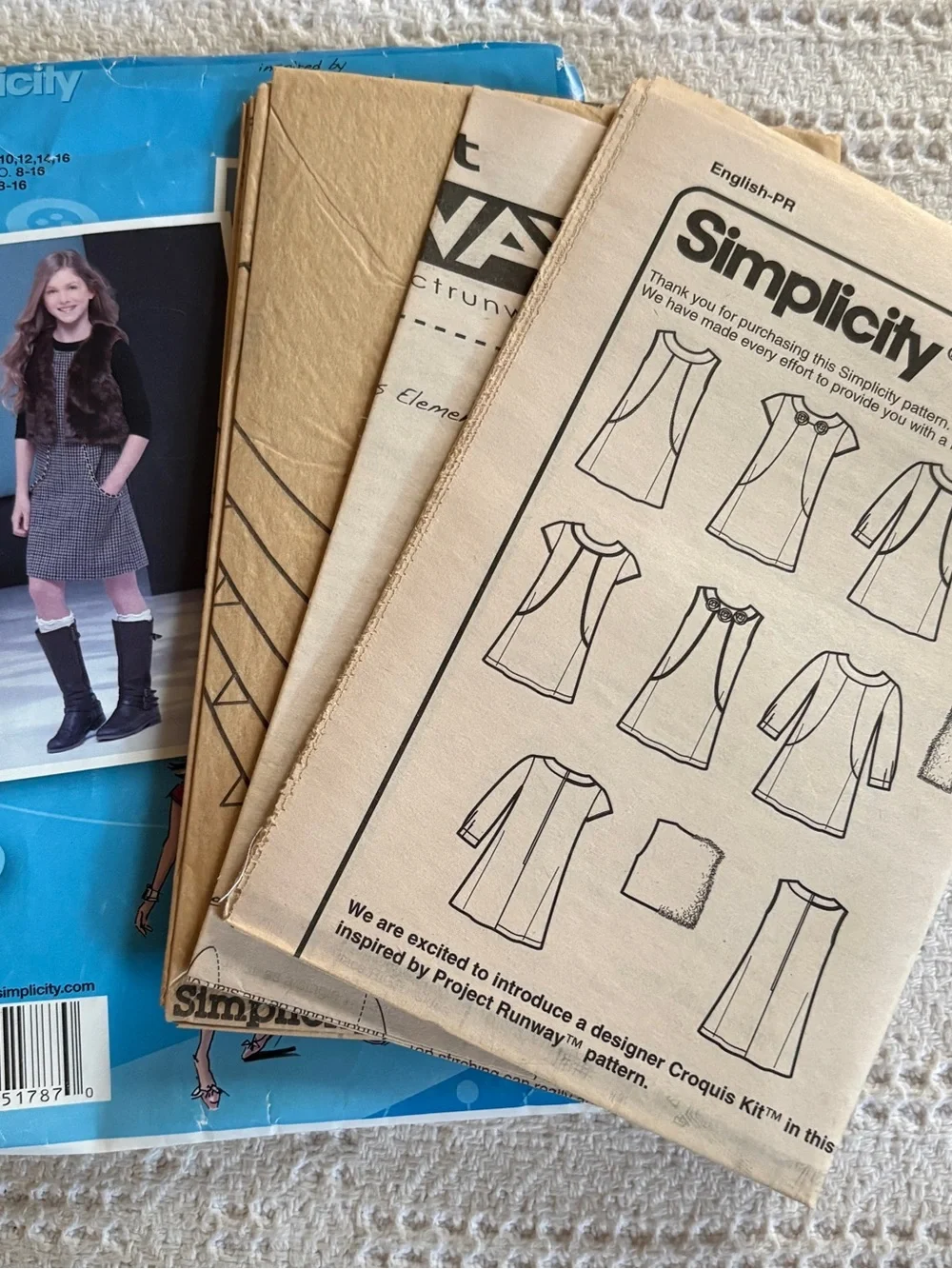 Simplicity Pattern 1787 AA for Girl’s Jumper, Dress, and Vest